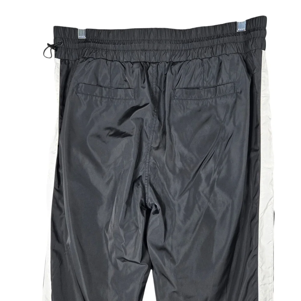 True Religion Jogger Mens Medium Black White Track Pants Paneled Slim Leg